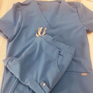 Figs Ciel Blue Scrubs Womens Size Small